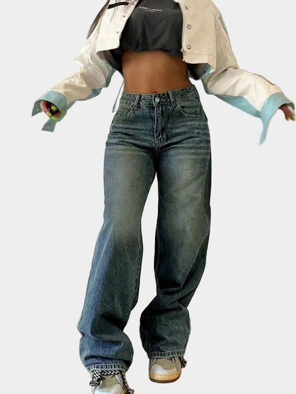Denim Full-Length Straight Leg Jeans for Women