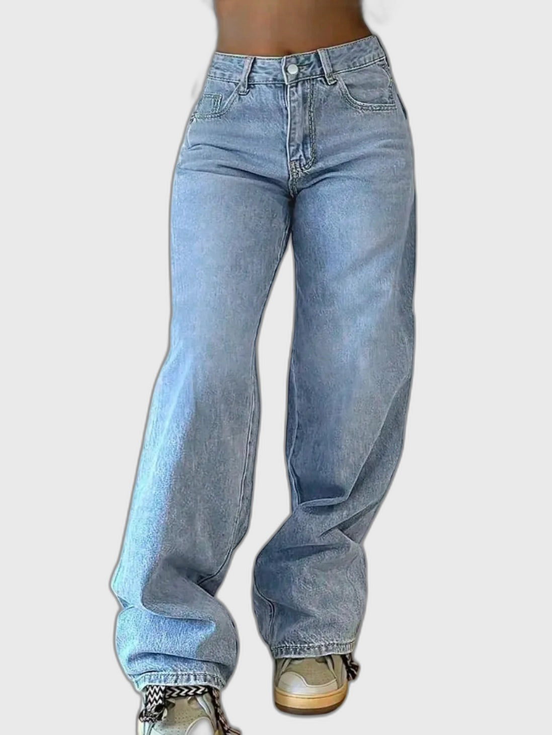 Denim Full-Length Straight Leg Jeans for Women
