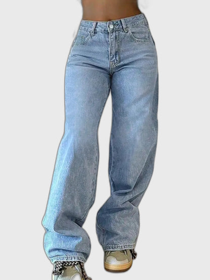 Denim Full-Length Straight Leg Jeans for Women