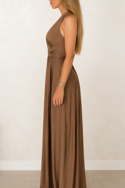 Fitted Full-Length Evening Maxi Dress with Sleeveless for Women