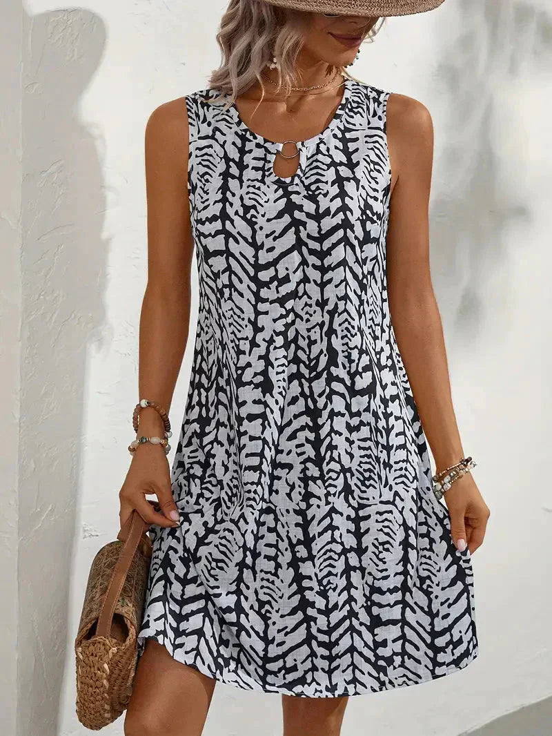 Printed Sleeveless Mini Dress for Women