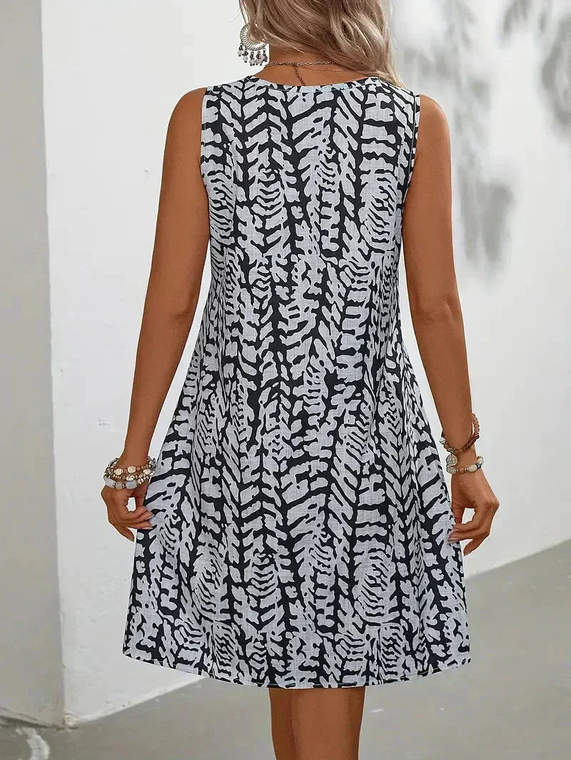 Printed Sleeveless Mini Dress for Women