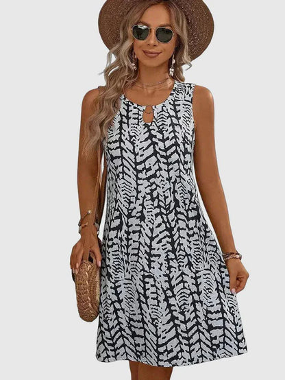 Printed Sleeveless Mini Dress for Women