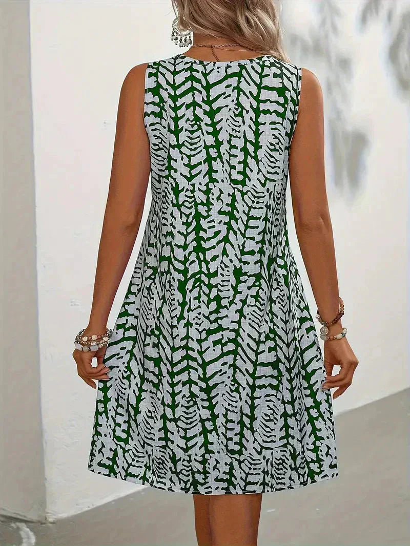 Printed Sleeveless Mini Dress for Women