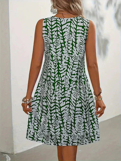 Printed Sleeveless Mini Dress for Women