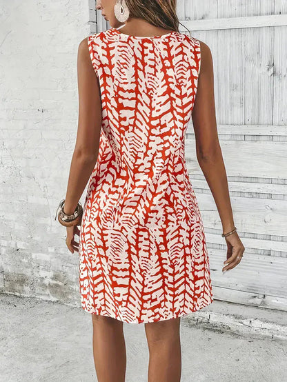 Printed Sleeveless Mini Dress for Women