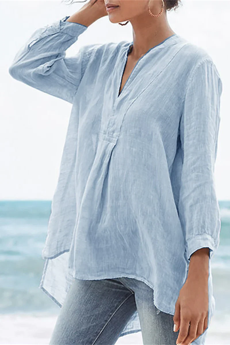 V-Neck Long Sleeve Top for Women