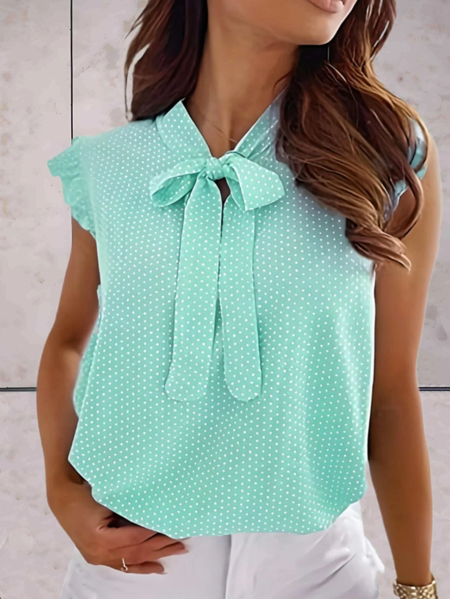 Polka Dot Sleeveless Top for Women