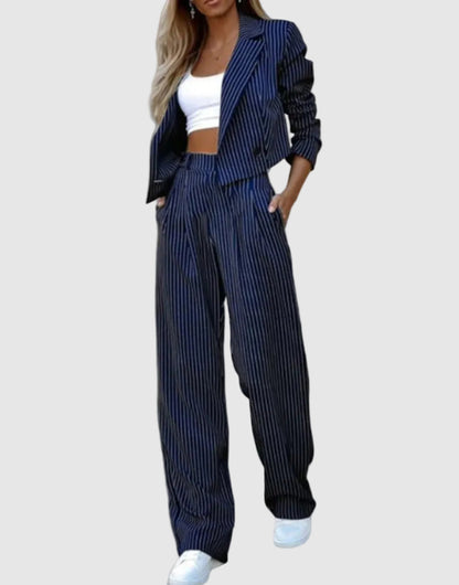 Blazer and Wide Leg Trousers Co-ord Set for Women