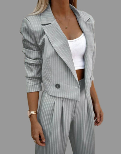 Blazer and Wide Leg Trousers Co-ord Set for Women