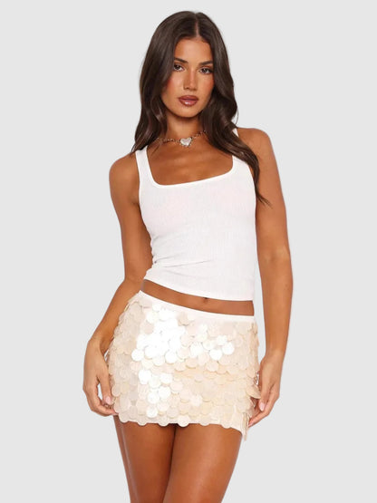 Sequin Midi Skirt with Allover Embellishment for Women
