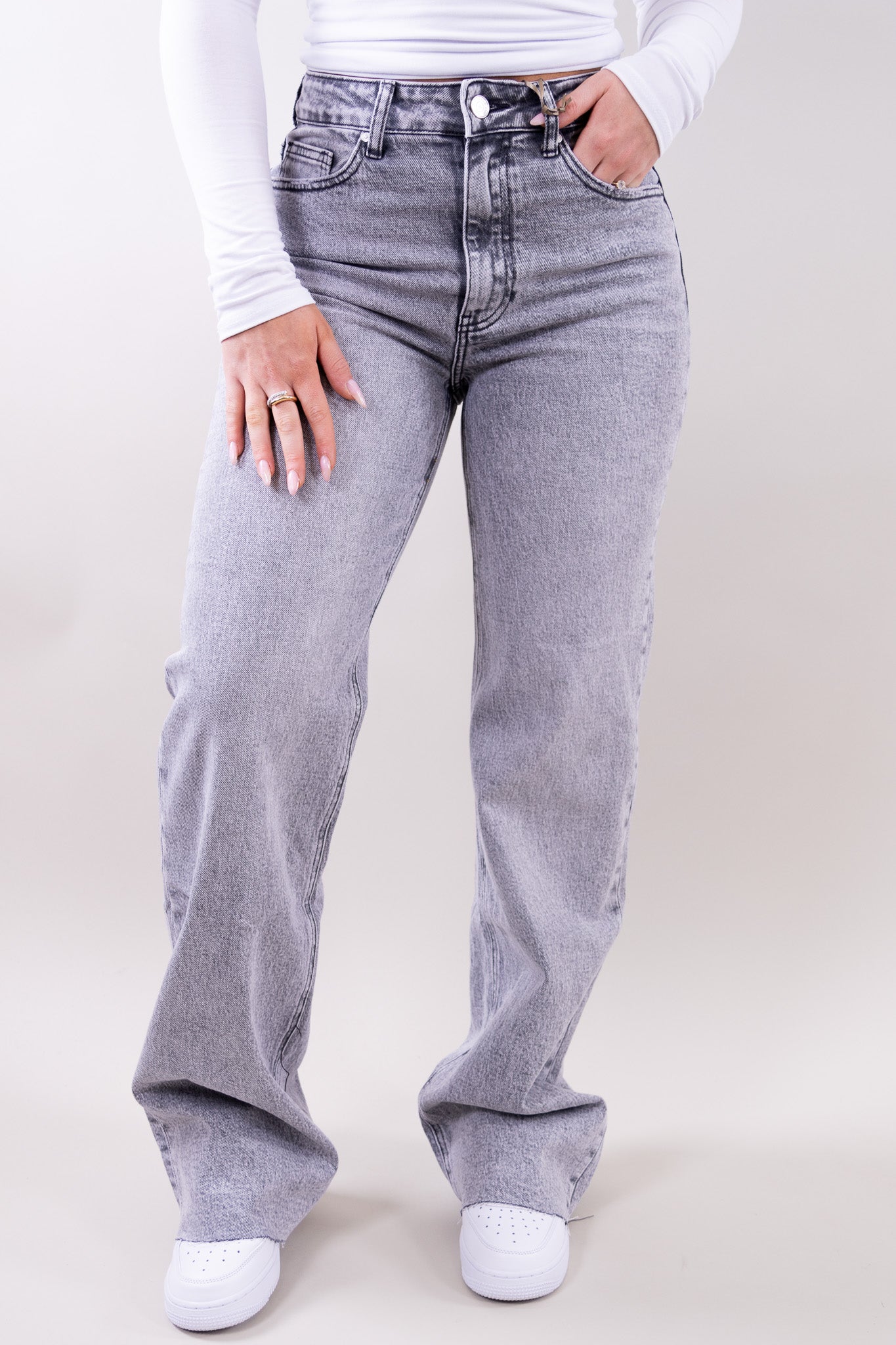 Denim Wide Leg Full-Length Jeans for Women