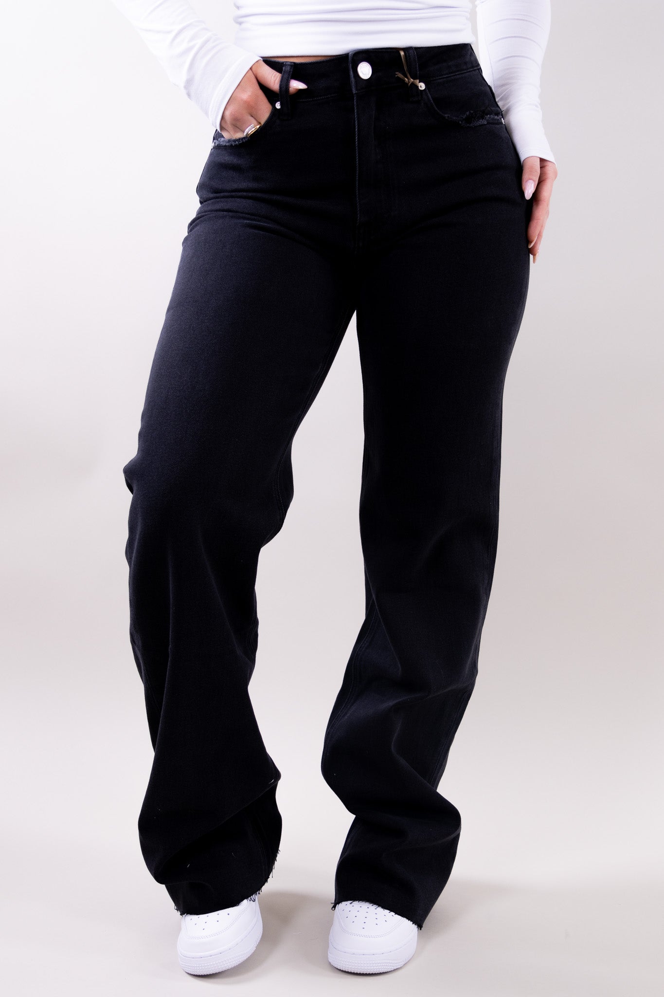 Denim Wide Leg Full-Length Jeans for Women
