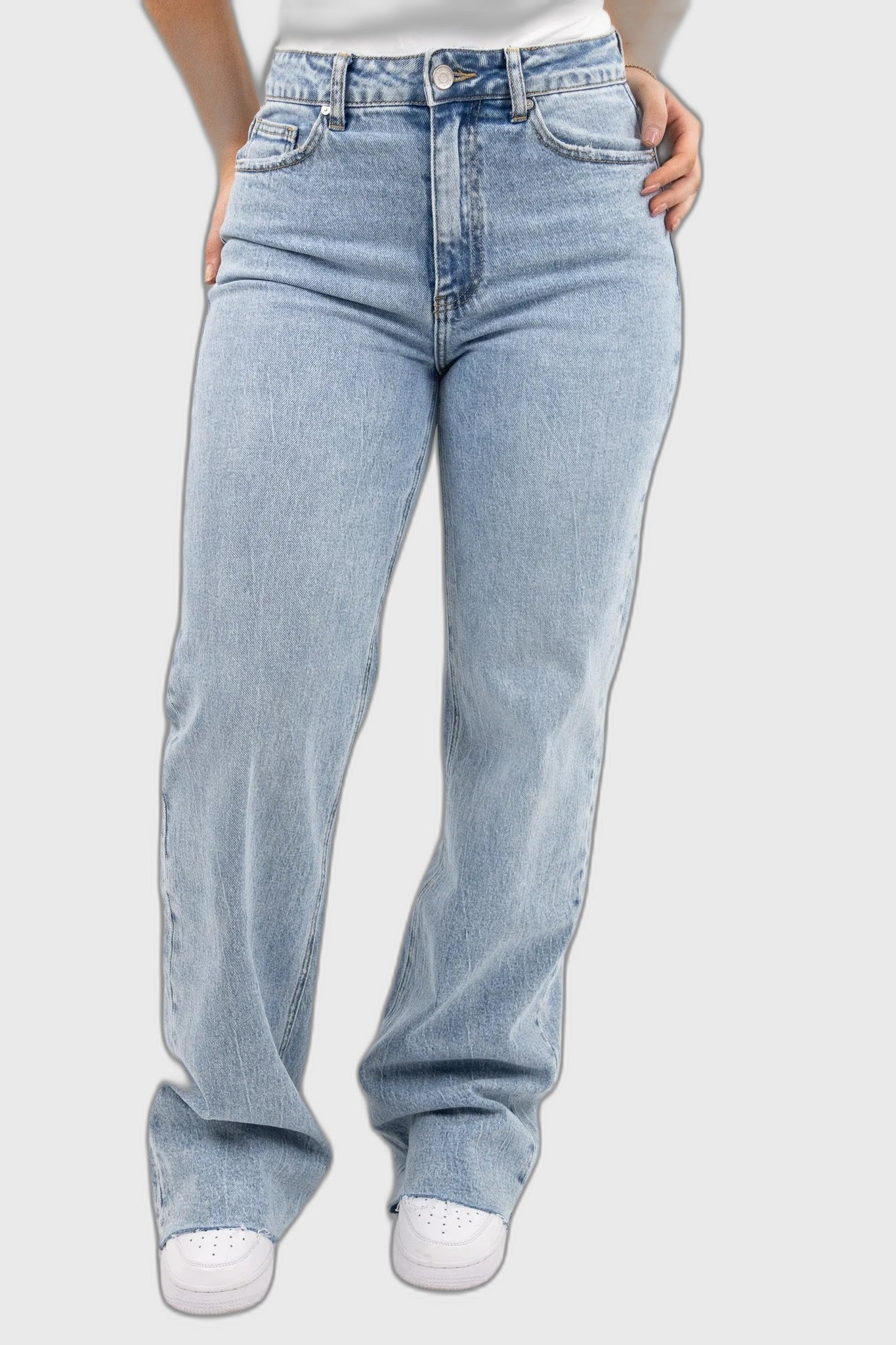 Denim Wide Leg Full-Length Jeans for Women