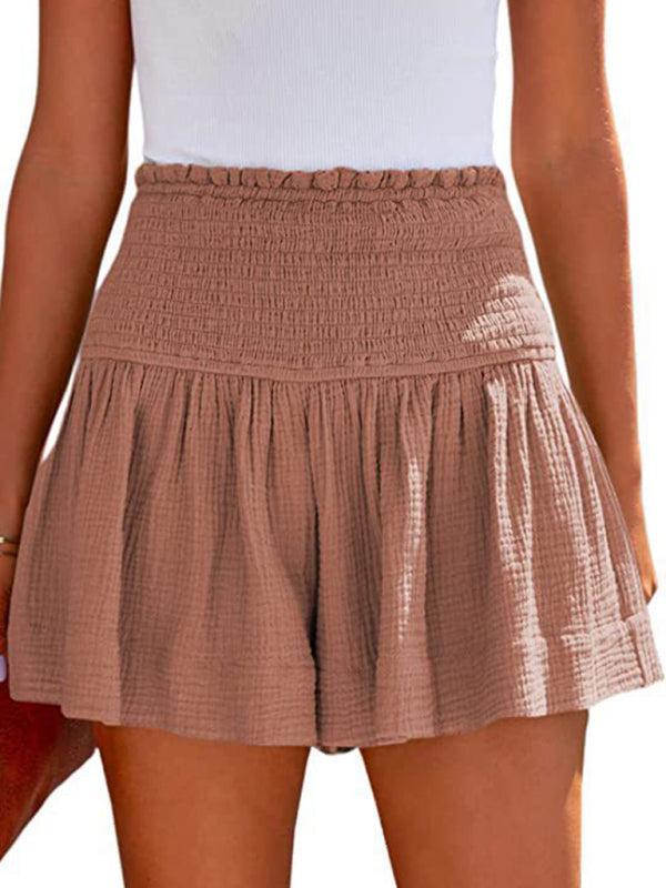 Pleated High-Rise Loose Fit Shorts for Women