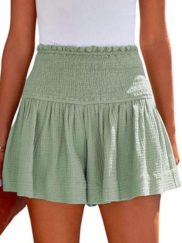 Pleated High-Rise Loose Fit Shorts for Women