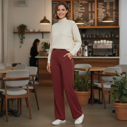 High-Rise Full-Length Wide-Leg Pants for Women