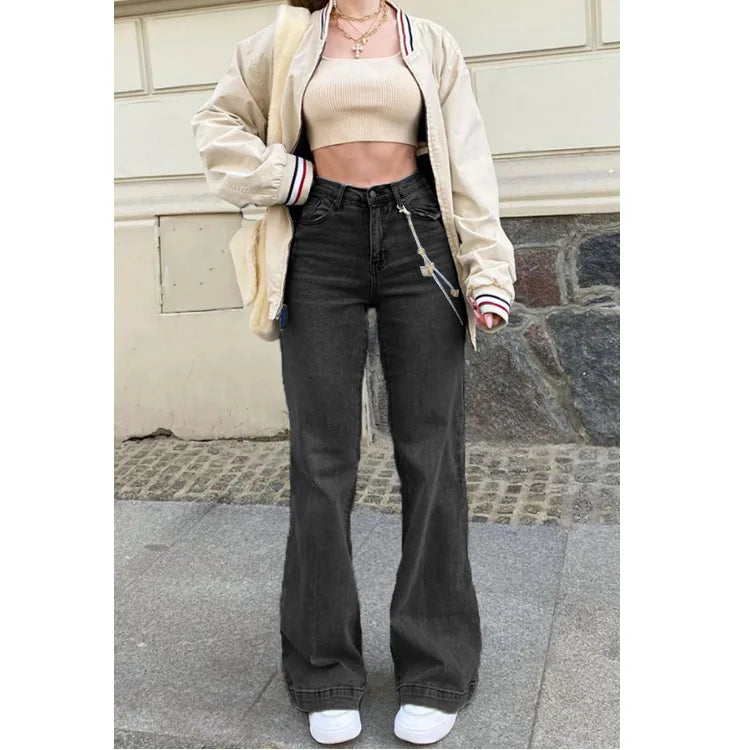 Denim Straight Leg High-Waist Jeans for Women