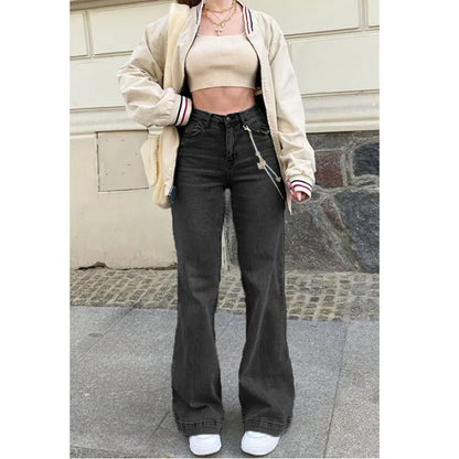 Denim Straight Leg High-Waist Jeans for Women
