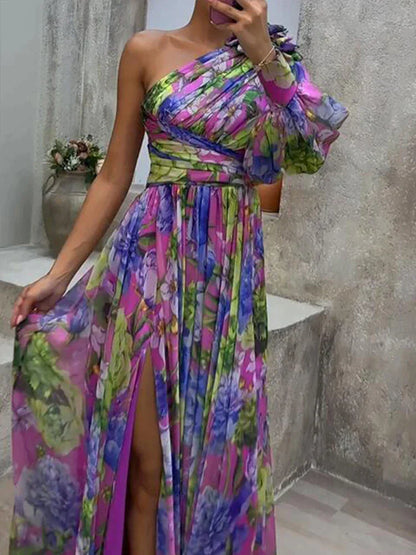Draped Fitted Full-Length Maxi Dress with Sleeveless for Women
