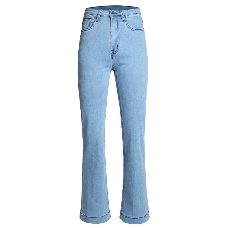 Denim Straight Leg High-Waist Jeans for Women