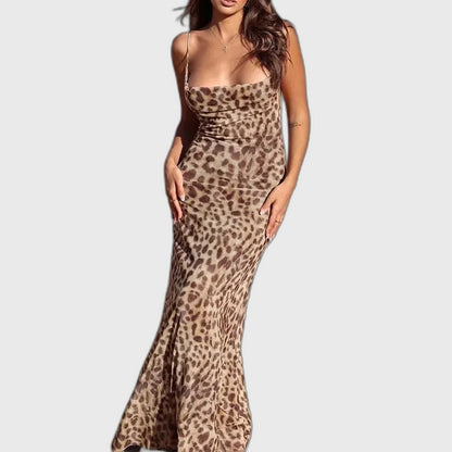 Backless Full-Length Maxi Dress with Flowing for Women