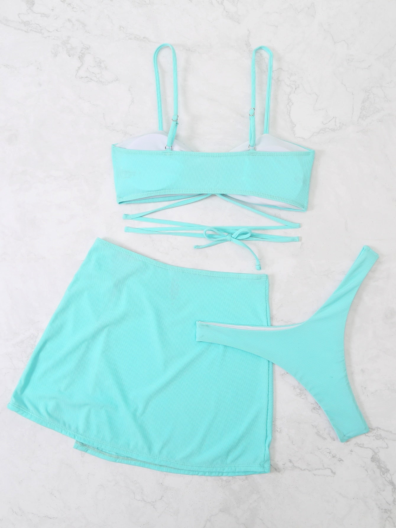 Heart Detail Bikini Set with Three Piece for Women
