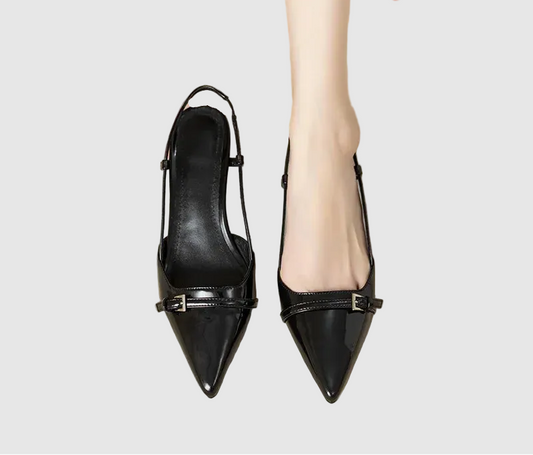 Pointed Toe Kitten Heel Sandals with Ankle Strap for Women