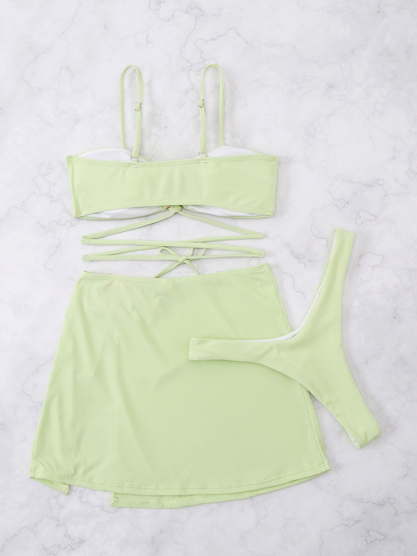 Heart Detail Bikini Set with Three Piece for Women