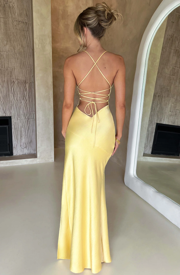 High Slit Full-Length Elegant Maxi Dress with Flowing for Women