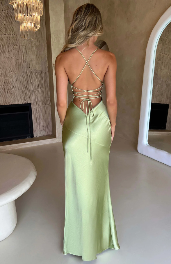 High Slit Full-Length Elegant Maxi Dress with Flowing for Women