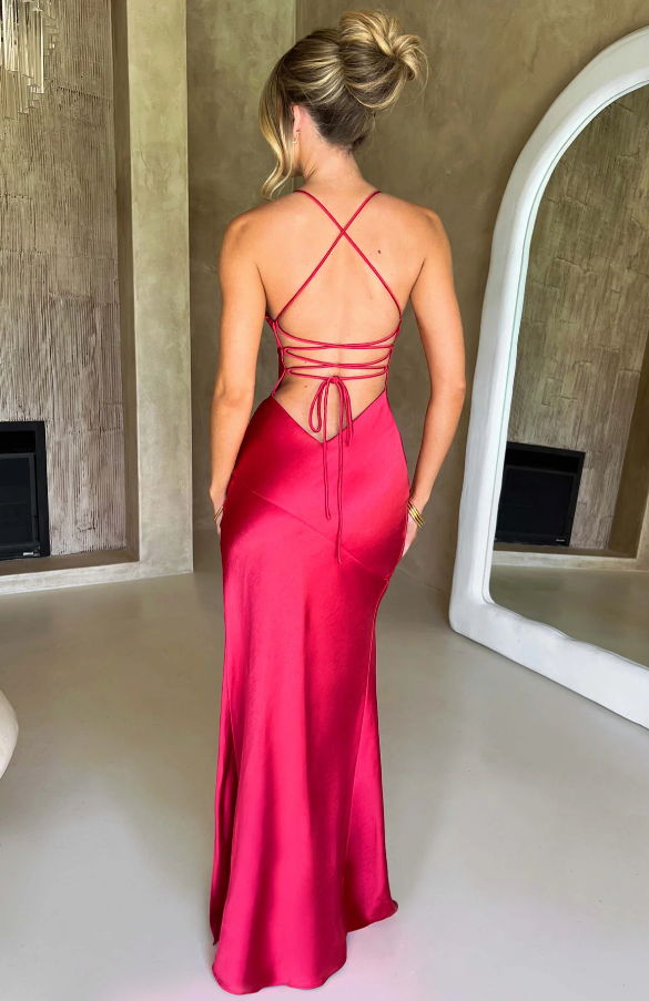 High Slit Full-Length Elegant Maxi Dress with Flowing for Women