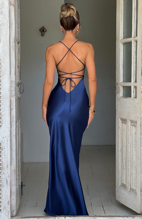 High Slit Full-Length Elegant Maxi Dress with Flowing for Women