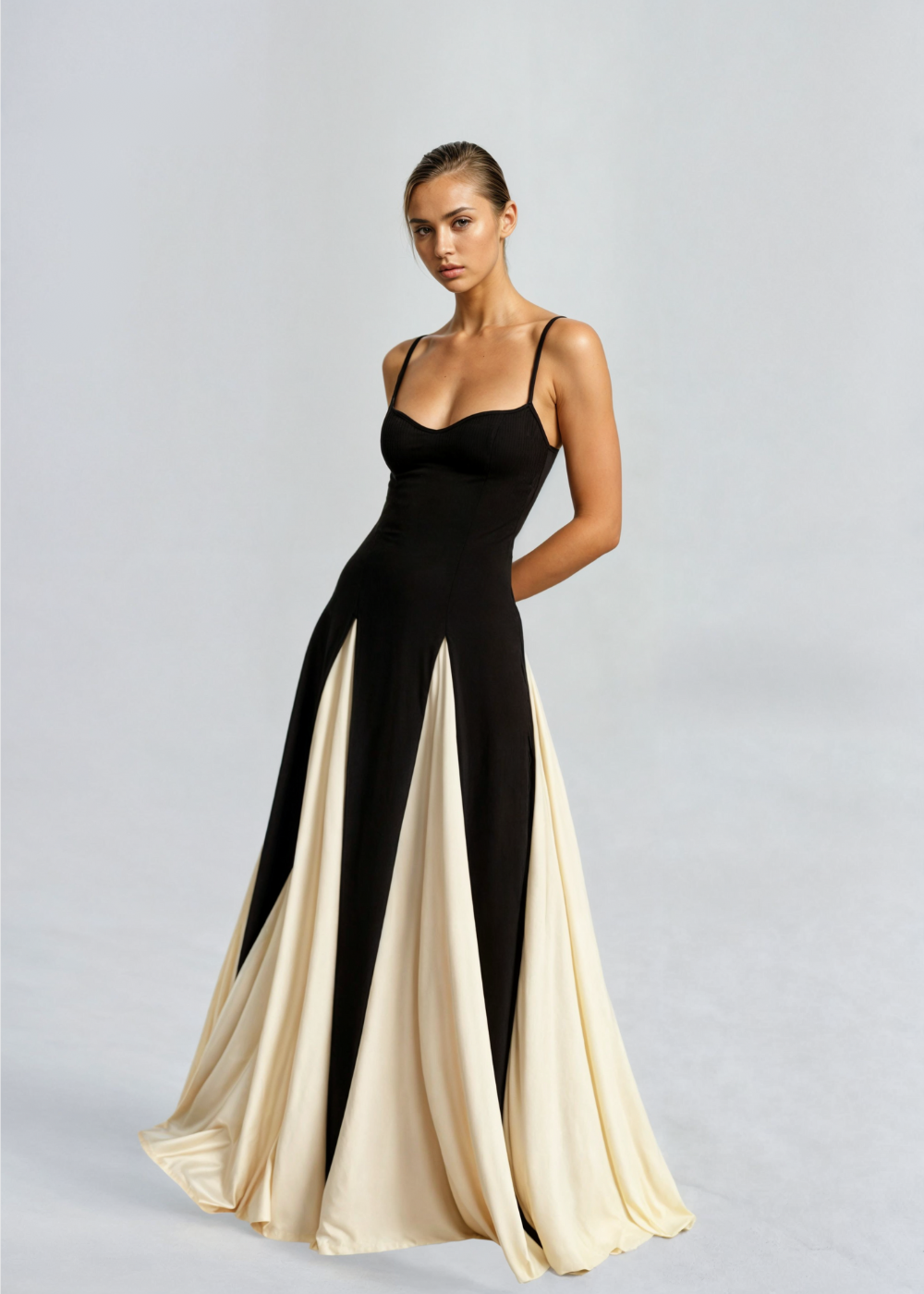 Flowing Full-Length Elegant Maxi Dress with Sleeveless for Women