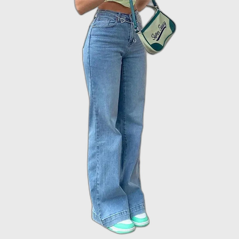 Denim Straight Leg High-Waist Jeans for Women