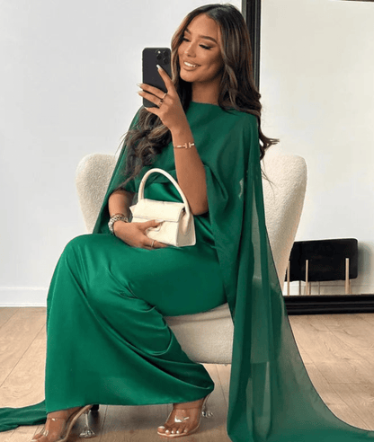 Flowing Maxi Dress with Draped for Women
