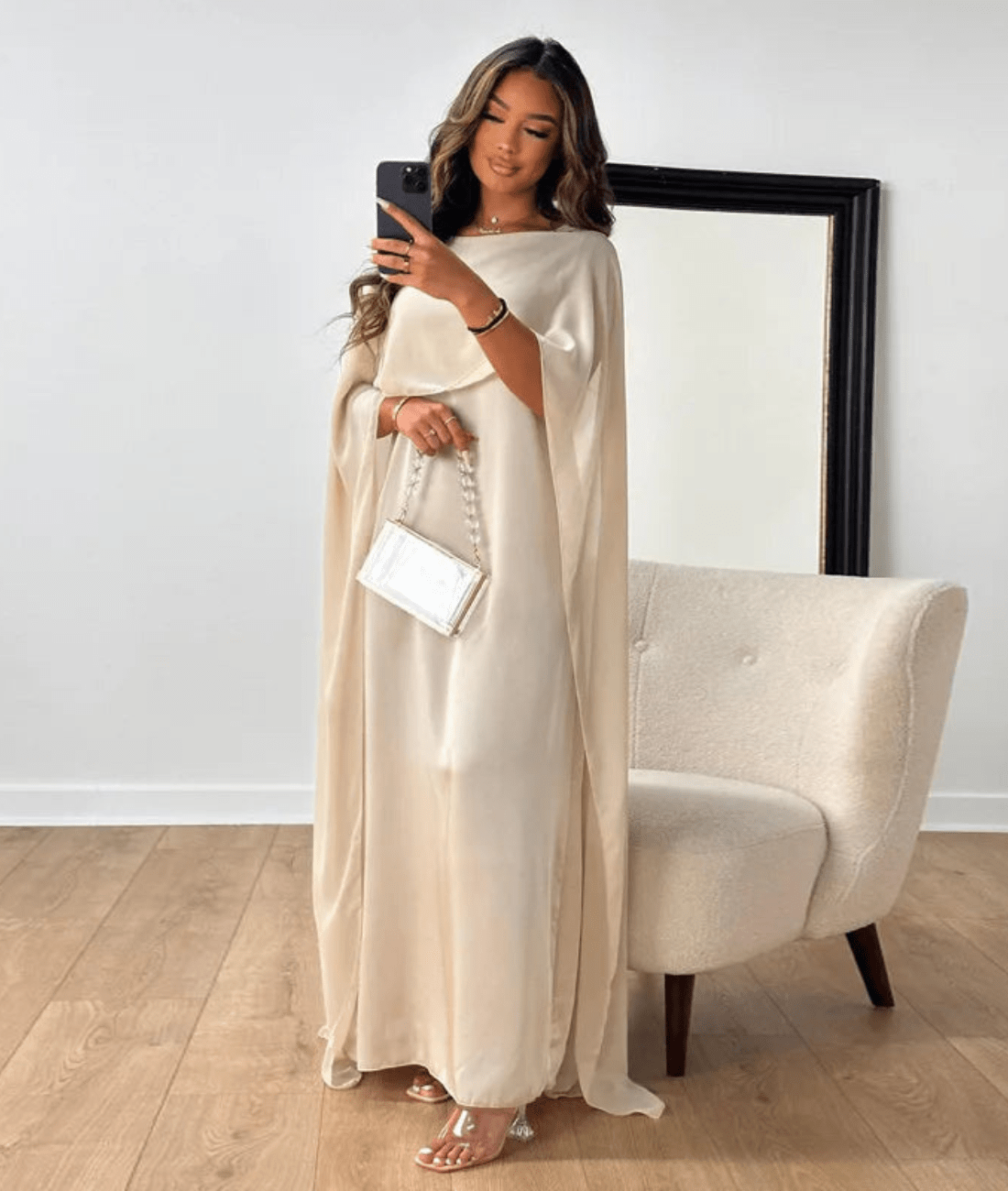 Flowing Maxi Dress with Draped for Women