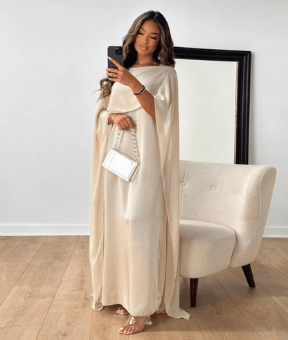 Flowing Maxi Dress with Draped for Women