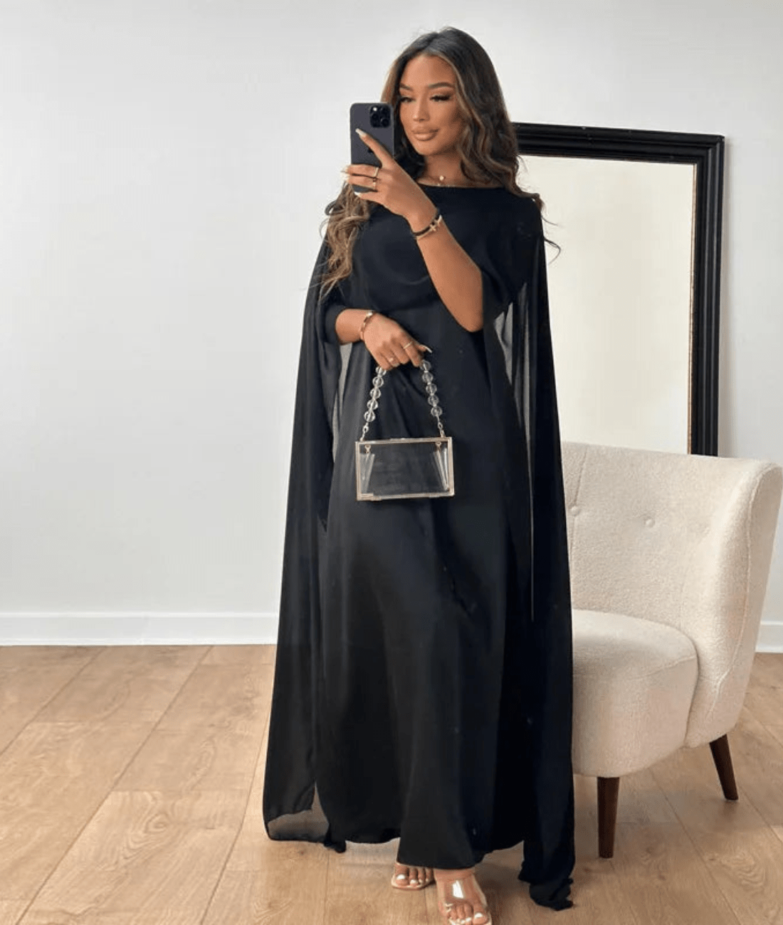 Flowing Maxi Dress with Draped for Women