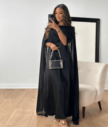 Flowing Maxi Dress with Draped for Women