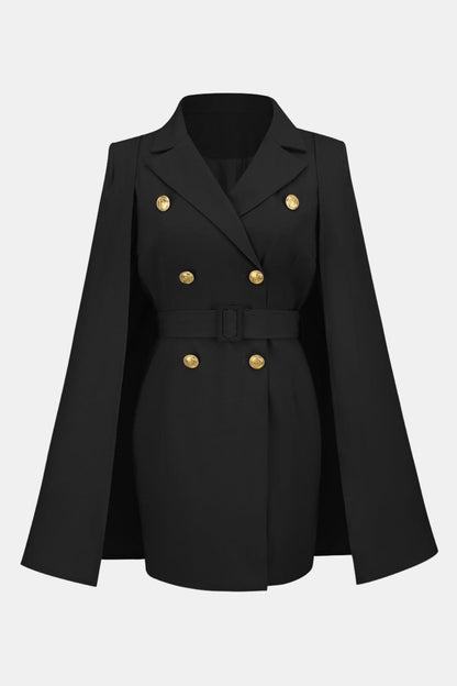Structured Blazer Dress with Cape Overlay for Women
