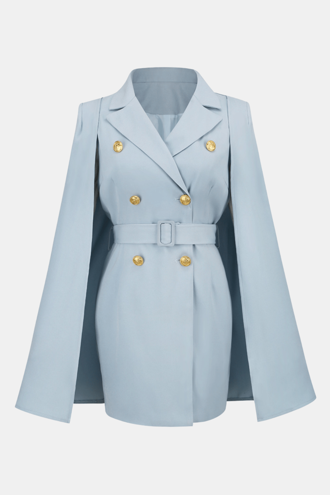 Structured Blazer Dress with Cape Overlay for Women