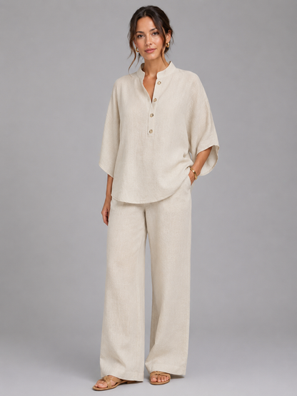 Women's Co-ord Set Relaxed Wide-Leg Two Piece
