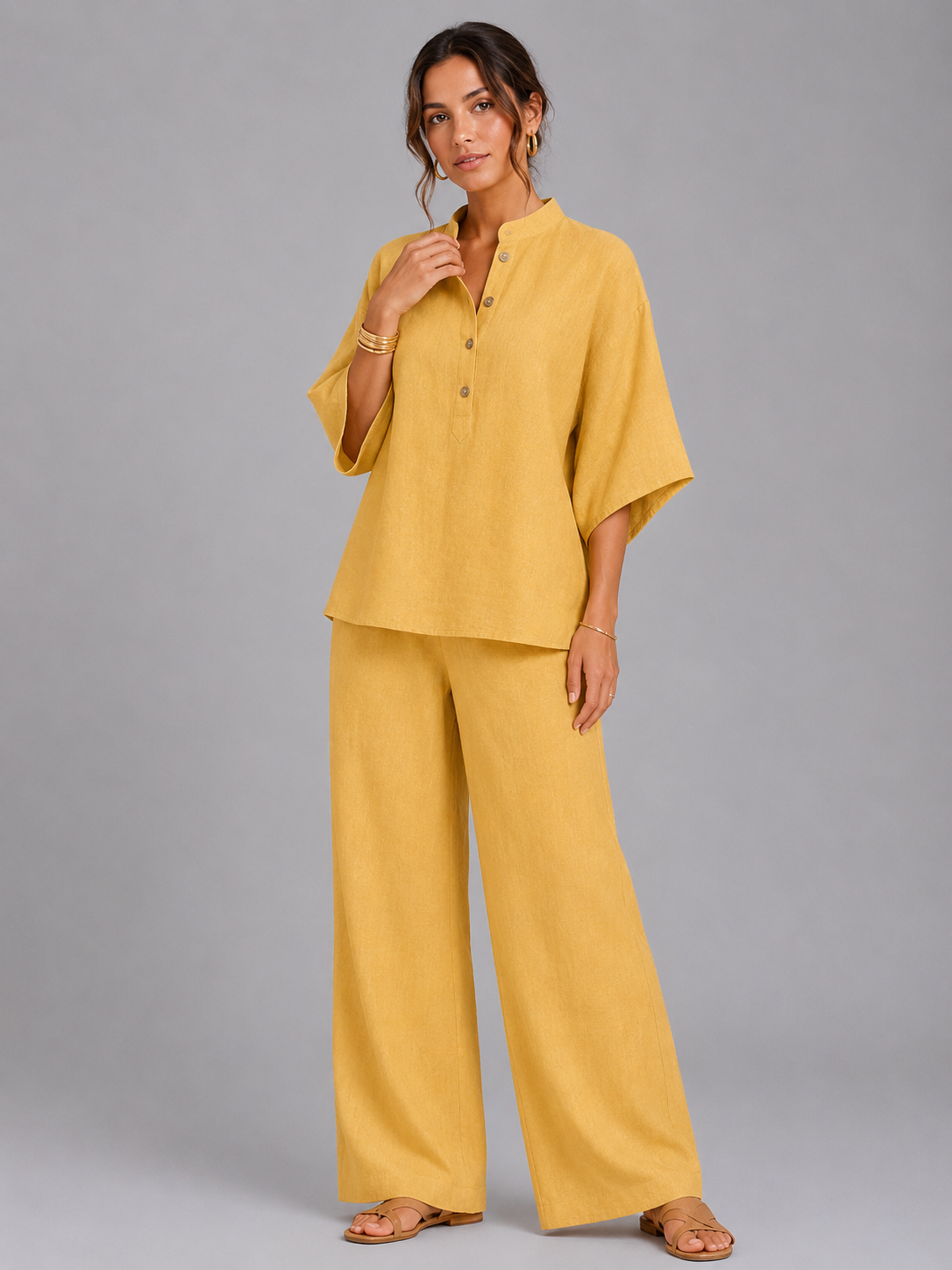 Women's Co-ord Set Relaxed Wide-Leg Two Piece