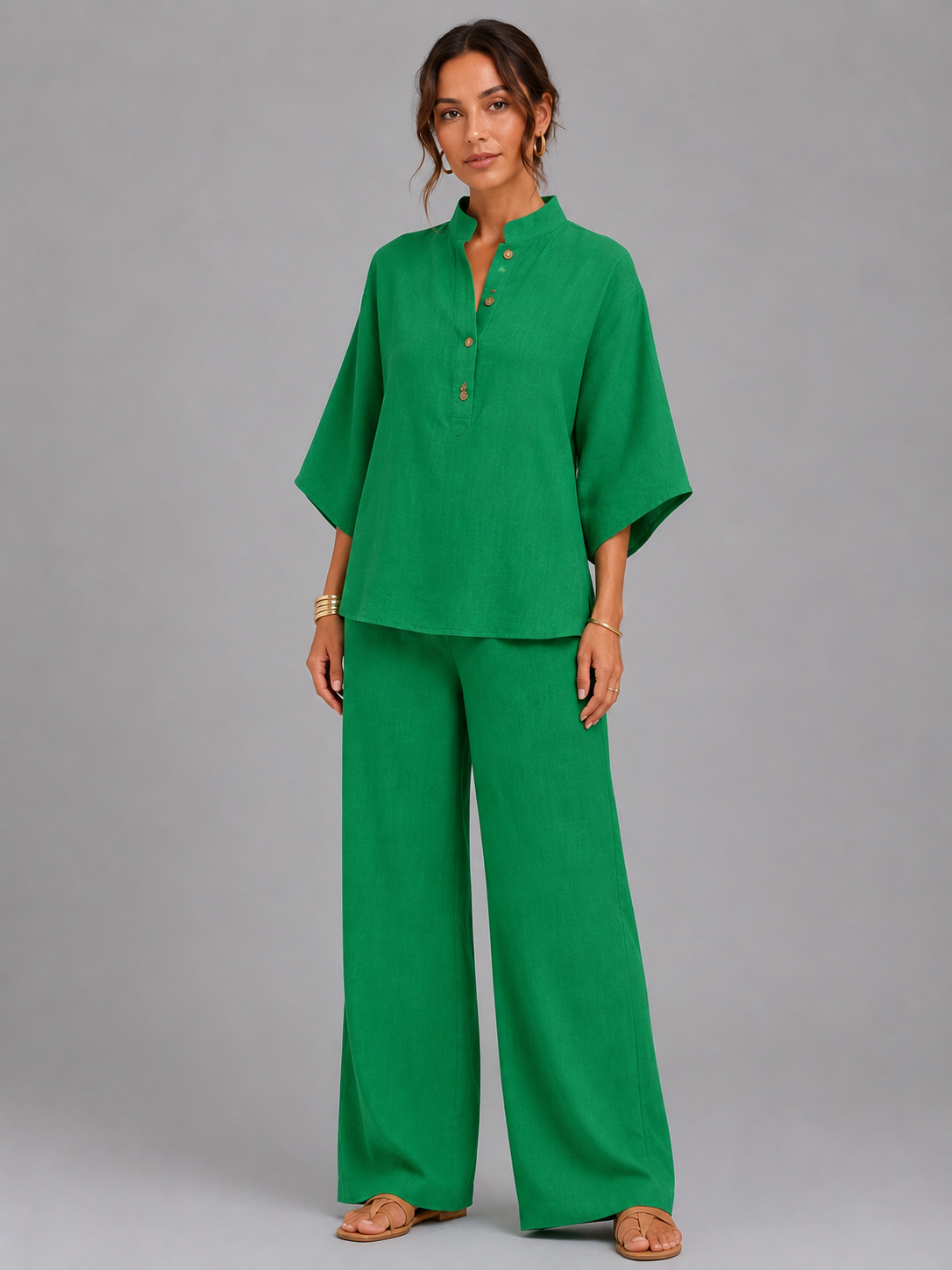 Women's Co-ord Set Relaxed Wide-Leg Two Piece