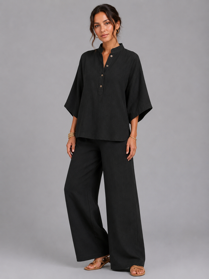 Women's Co-ord Set Relaxed Wide-Leg Two Piece