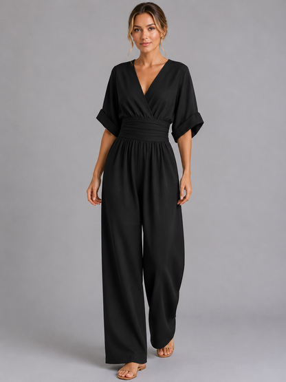 Wide Leg Jumpsuit with Cinched Waist for Women