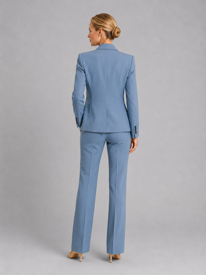 Women's Tailored Co-ord Trouser Suit Set with Structured Waist