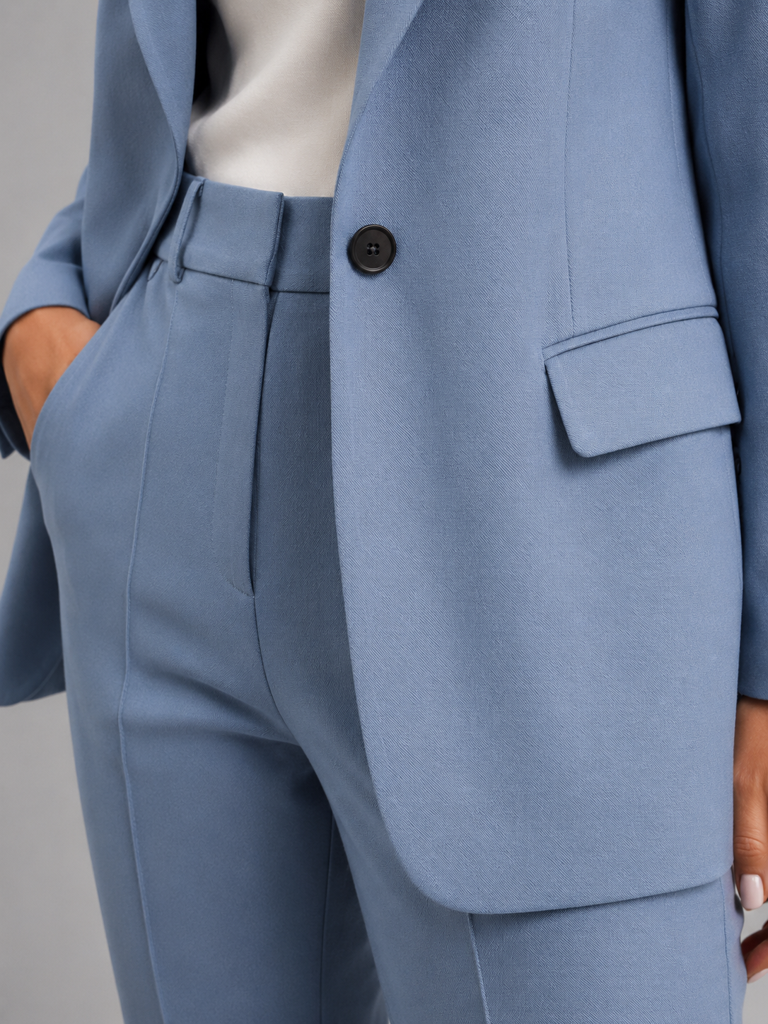 Women's Tailored Co-ord Trouser Suit Set with Structured Waist