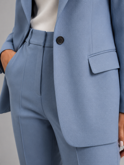 Women's Tailored Co-ord Trouser Suit Set with Structured Waist